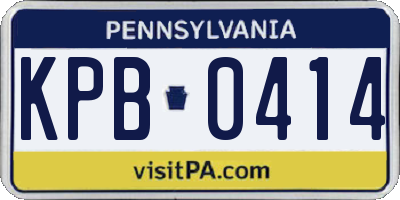 PA license plate KPB0414
