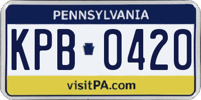 PA license plate KPB0420