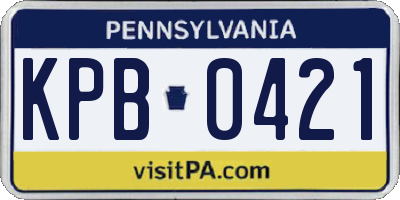PA license plate KPB0421