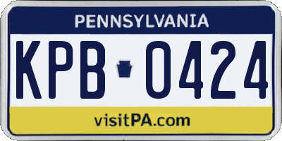 PA license plate KPB0424
