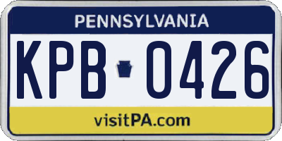 PA license plate KPB0426