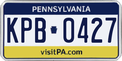 PA license plate KPB0427