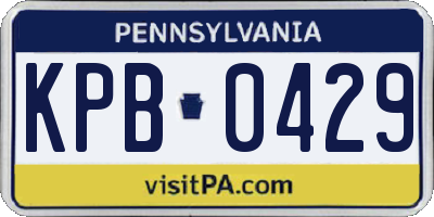 PA license plate KPB0429