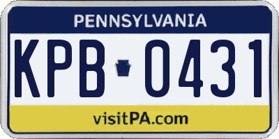 PA license plate KPB0431