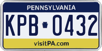 PA license plate KPB0432