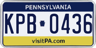PA license plate KPB0436