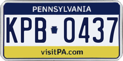 PA license plate KPB0437
