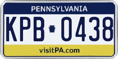 PA license plate KPB0438