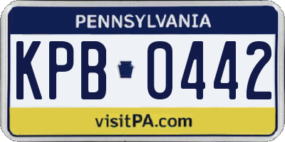 PA license plate KPB0442