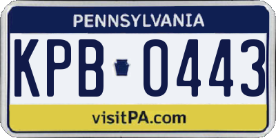 PA license plate KPB0443
