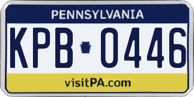 PA license plate KPB0446