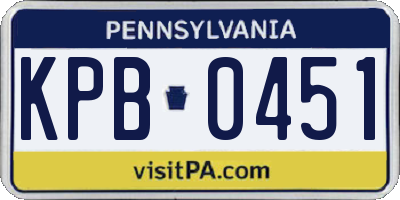 PA license plate KPB0451