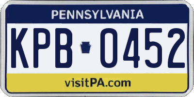 PA license plate KPB0452