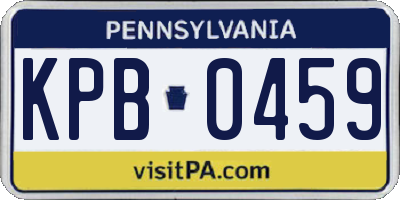 PA license plate KPB0459
