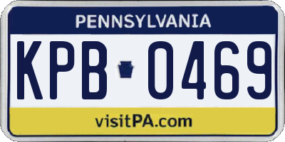 PA license plate KPB0469