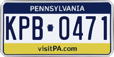 PA license plate KPB0471