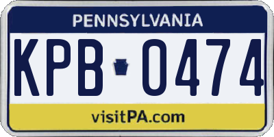 PA license plate KPB0474