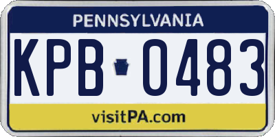 PA license plate KPB0483