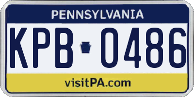 PA license plate KPB0486