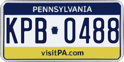 PA license plate KPB0488