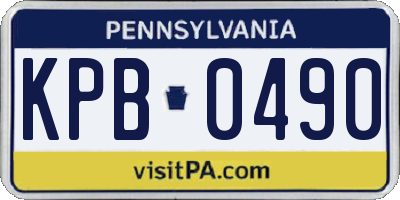 PA license plate KPB0490