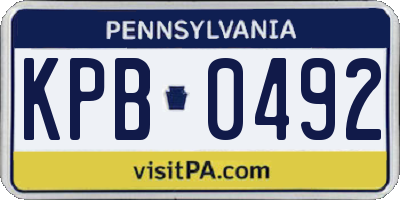 PA license plate KPB0492