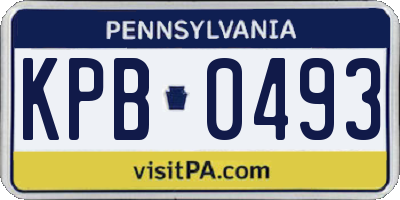 PA license plate KPB0493