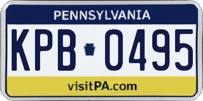 PA license plate KPB0495