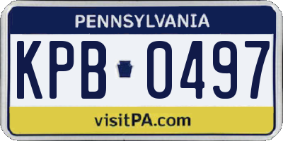 PA license plate KPB0497