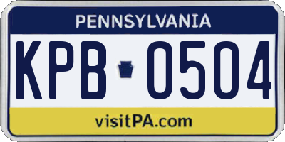 PA license plate KPB0504
