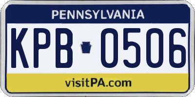 PA license plate KPB0506