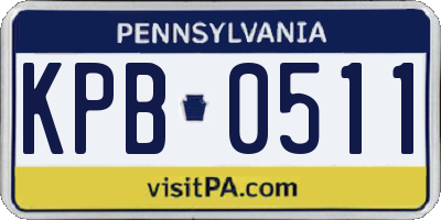 PA license plate KPB0511