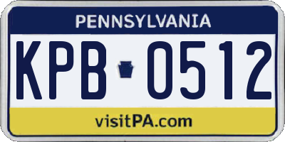PA license plate KPB0512