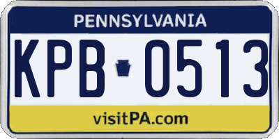 PA license plate KPB0513