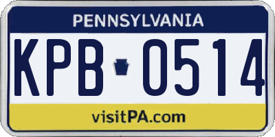 PA license plate KPB0514