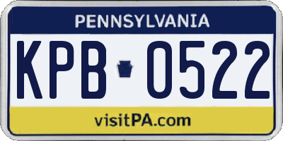 PA license plate KPB0522