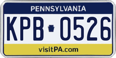 PA license plate KPB0526