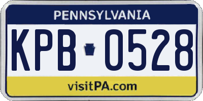 PA license plate KPB0528