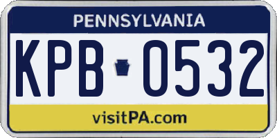 PA license plate KPB0532