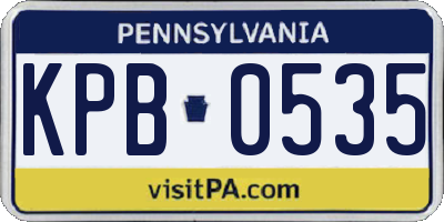 PA license plate KPB0535