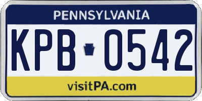 PA license plate KPB0542
