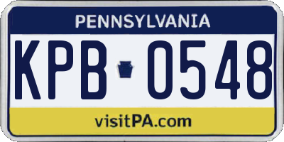 PA license plate KPB0548