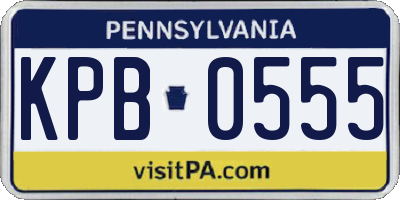 PA license plate KPB0555