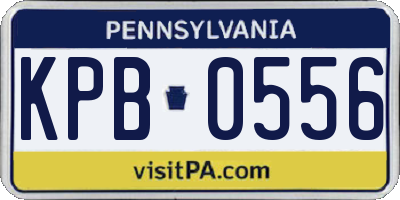 PA license plate KPB0556