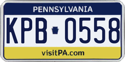 PA license plate KPB0558