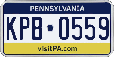 PA license plate KPB0559