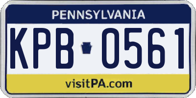 PA license plate KPB0561
