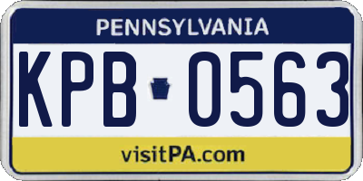 PA license plate KPB0563