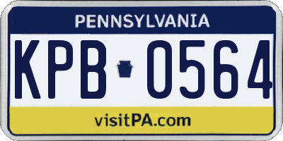 PA license plate KPB0564