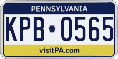 PA license plate KPB0565